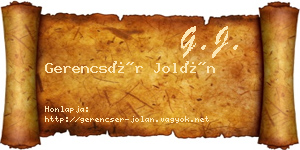 Gerencsér Jolán névjegykártya