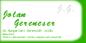 jolan gerencser business card